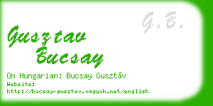 gusztav bucsay business card